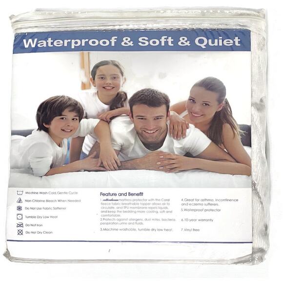Cotton House Waterproof Mattress Protector Full Size White NEW - Picture 2 of 8
